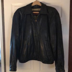 Black leather jacket